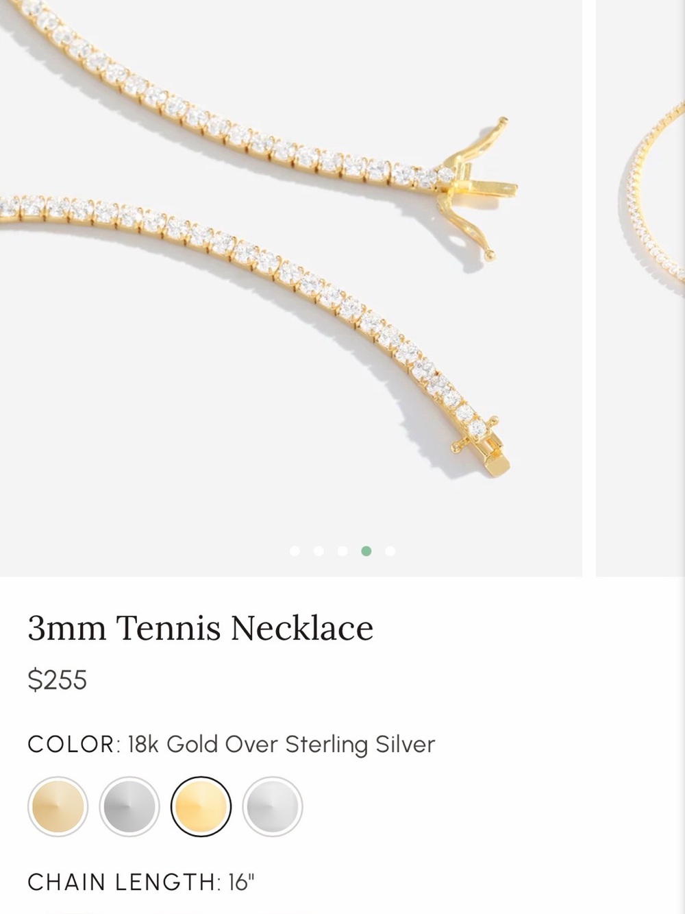 Mint&Lily 18k Gold Tennis Necklace with Clear Cubic Zirconia